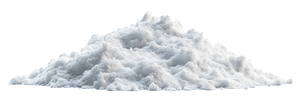 Pile of white snow cut out