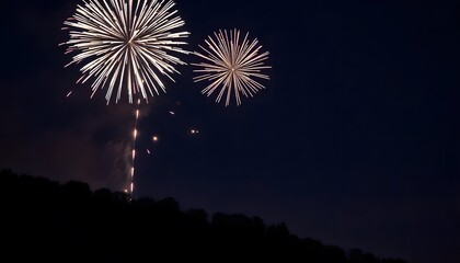 Sparkling 2025 New Year Celebration with Fireworks in the Night Sky
