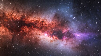 Naklejka premium Cosmic Nebula with Planets