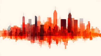 Fototapeta premium A Vibrant Cityscape Blending Layers of Transparent and Bold Red Hues, Exuding Urban Energy and Life. Cost of Capital, Capital Structure, Growth Concept