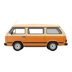 Car Van Transportation Isolated on White Background, High-Quality Image