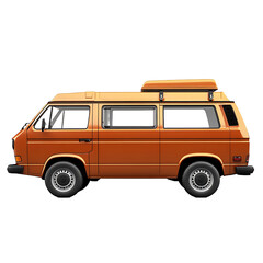 Car Van Transportation Isolated on White Background, High-Quality Image