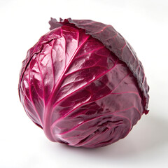 Obraz premium Red cabbage one slice isolated on white background. Clipping Path. 