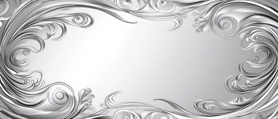 A white background with a silver and gold design