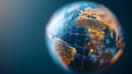 Explore the Dynamic Global Trends with a Stunning 3D View of the World Map Illuminated Brightly. Cost of Capital, Capital Structure, Growth Concept