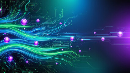 Digital background perfect for tech processes, Abstract digital background featuring dynamic lines, data transfer and encryption, digital archives etc.