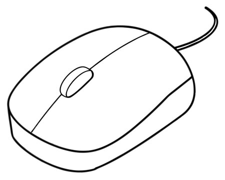 recommend clip art: Computer Mouse Coloring Page on White Background