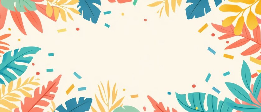 A colorful background with a leafy border