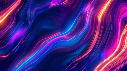 Obraz premium Abstract colorful waves in vibrant hues creating a dynamic and energetic visual effect.