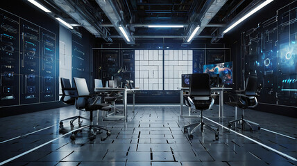 Digital background perfect for tech processes, Abstract digital background featuring dynamic lines, data transfer and encryption, digital archives etc.