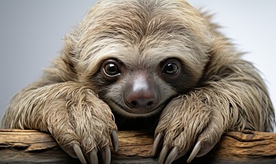 Fototapeta premium Baby Sloth Resting on Tree Branch