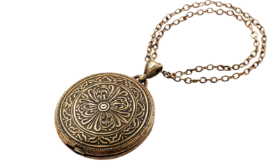 Old-fashioned Locket Jewelry on white background
