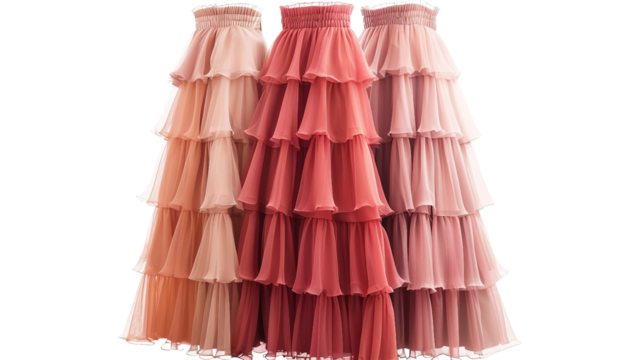 Fashionable Skirt Designs on white background