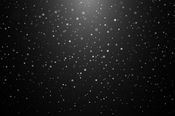 Christmas snow. Falling snowflakes on blue background. Snowfall. Vector illustration.