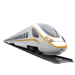 Fototapeta premium High-Speed Train Locomotive Isolated on White Background - Fast Transportation Stock Image