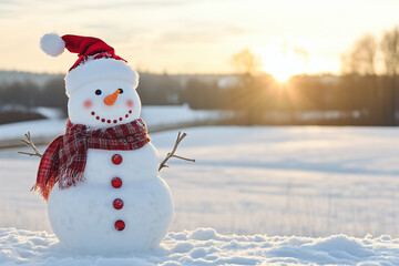 Obraz premium snowman in the snow