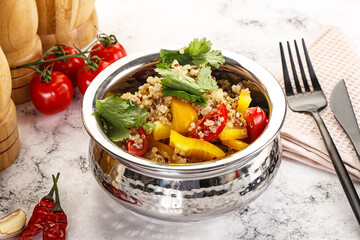 Dietary vegetarian quinoa with vegetables