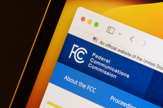 Portland, OR, USA - Nov 10, 2024: Website homepage of the Federal Communications Commission (FCC), an independent agency of the United States government, is seen on a computer.