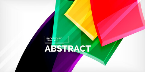 Obraz premium Round 3d shapes, plates background. Creative composition design template