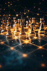 strategist planning with chess pieces for business idea with isolated background generated by AI
