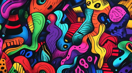 Abstract Colorful Doodle Art