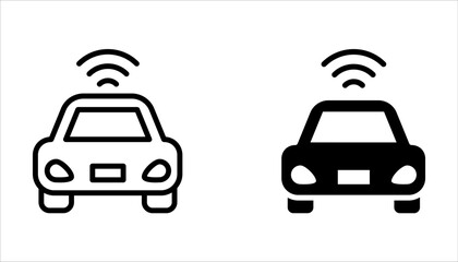 Smart car icon set. Internet of Things. on white background