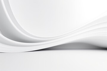 Obraz premium White Paper Arc White Abstract Wave Background