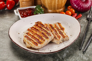 Tasty grilled pork meat steak