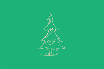 Christmas Tree Line Art Illustration