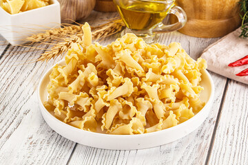 Raw dry Italian pasta - campanelle