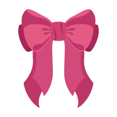 Vector Illustrations of soft pink vintage bow set. Bow for girly hair decor, flat icons. Ribbons isolated. Trendy girls accessories. Cute hairstyle elements collection.Simple handdrawn pink ribbon bow
