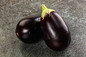 Raw ripe organic eggplant vegetable