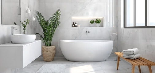 Create a luxurious sanitized bathroom oasis for ultimate relaxation and comfort