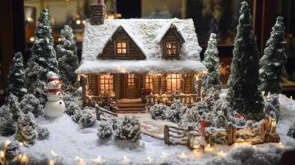 A mock-up of a winter wonderland scene, with a snow-covered quality pic.