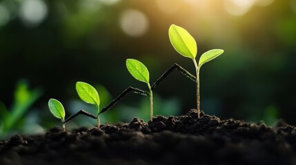 Fototapeta premium Graph symbolizing growth in housing market investments