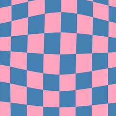 Retro Distorted Checkered Pattern Y2K Backgorund