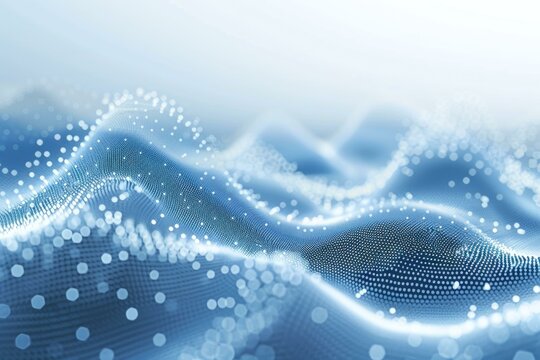 Abstract white blue dot gradient technology background pattern.