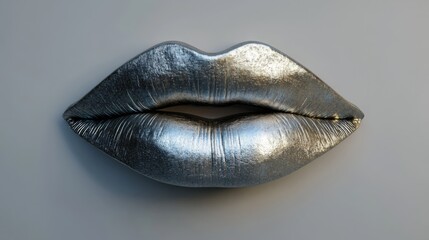 female lips made of metal Realistic quality pic.