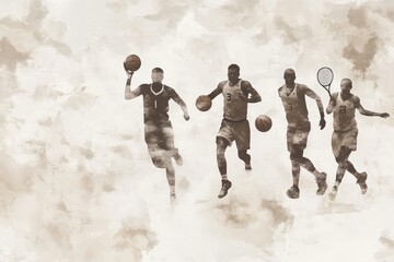 Banner template for national sports day football, basketball, badminton, tennis and volleyball background. Athletic. world sports celebration