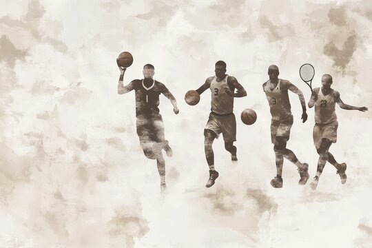 Banner template for national sports day football, basketball, badminton, tennis and volleyball background. Athletic. world sports celebration