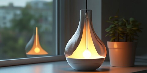 A modern and creative design for a digital light bulb.