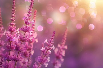 Obraz premium Purple bokeh nature background repeated multiple times.