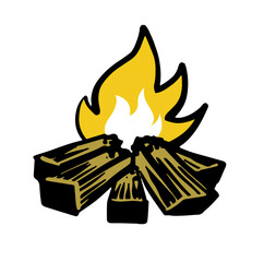 Firewood hand drawn doodle illustration