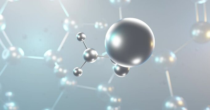 Potassium acetate rotating 3d molecule, molecular structure of e261, seamless video