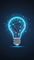 Creative light bulb with digital network design, analysis solution and development, Modern business, Innovative of new ideas