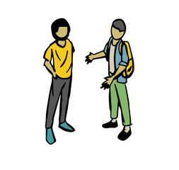 People talk hand drawn doodle illustration