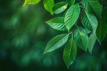 Fototapeta premium Abstract nature background with green tree leaves.