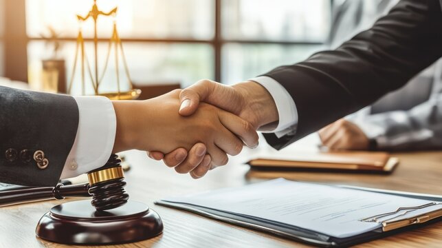 Cross-border law advisor in China. meeting with international client on legal procedures. bright office.