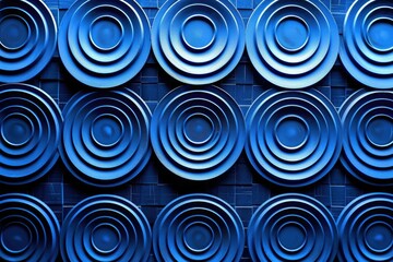 Neon blue circles abstract pattern background