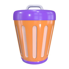 Trash Can 3D Illustration Icon
